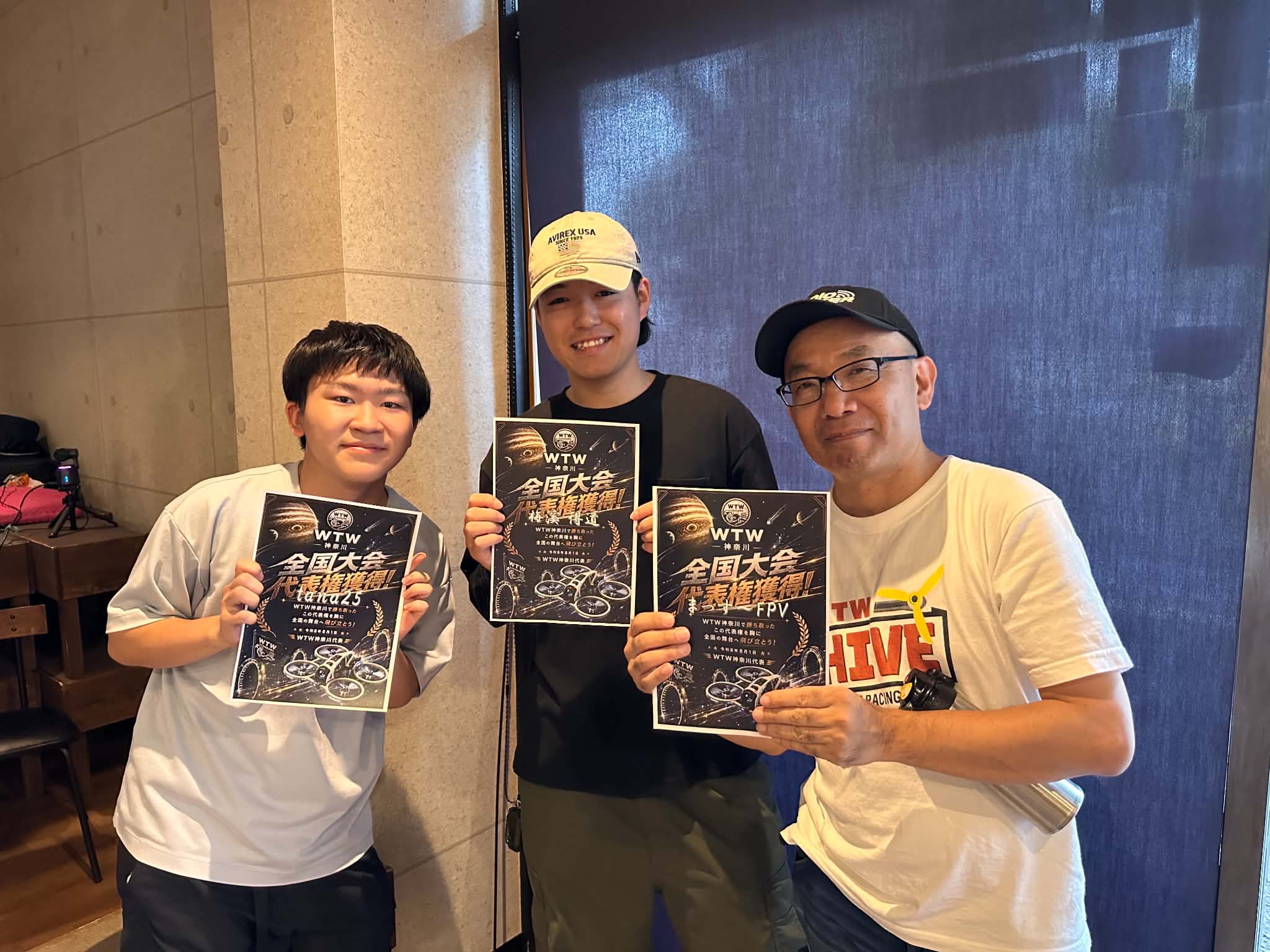 WTW神奈川代表のTokudo.U、tana25、まっす〜FPV